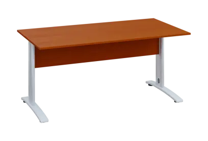 EPK 18 - 16 stůl kancelářský, kovová podnož bílá, deska 18 mm, široký 1600 mm, třešeň šumavská